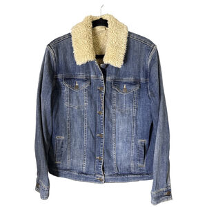 Women's BP. Blue Denim Sherpa Lined Jean Jacket M